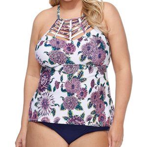 NEW! Raisins Wild Romance Boa Tankini Top